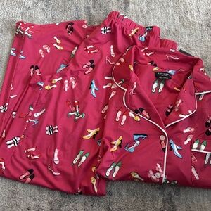 Kate Spade Red Shoe Print Pajama Set - Large